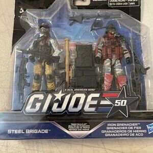 GI Joe 50th Anniversary 2 Pack Steel Brigade & Iron Grenadier 2 Pack NEW SEALED